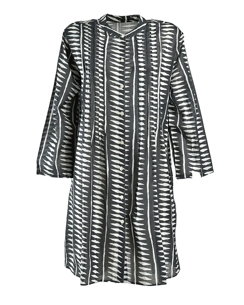 ΠΟΥΚΑΜΙΣΑ ΚΟΝΤΗ ΜΕ ΜΑΚΡΥ ΜΑΝΙΚΙ ΑΣΠΡΟΜΑΥΡΗ ONE SIZE (100% COTTON)