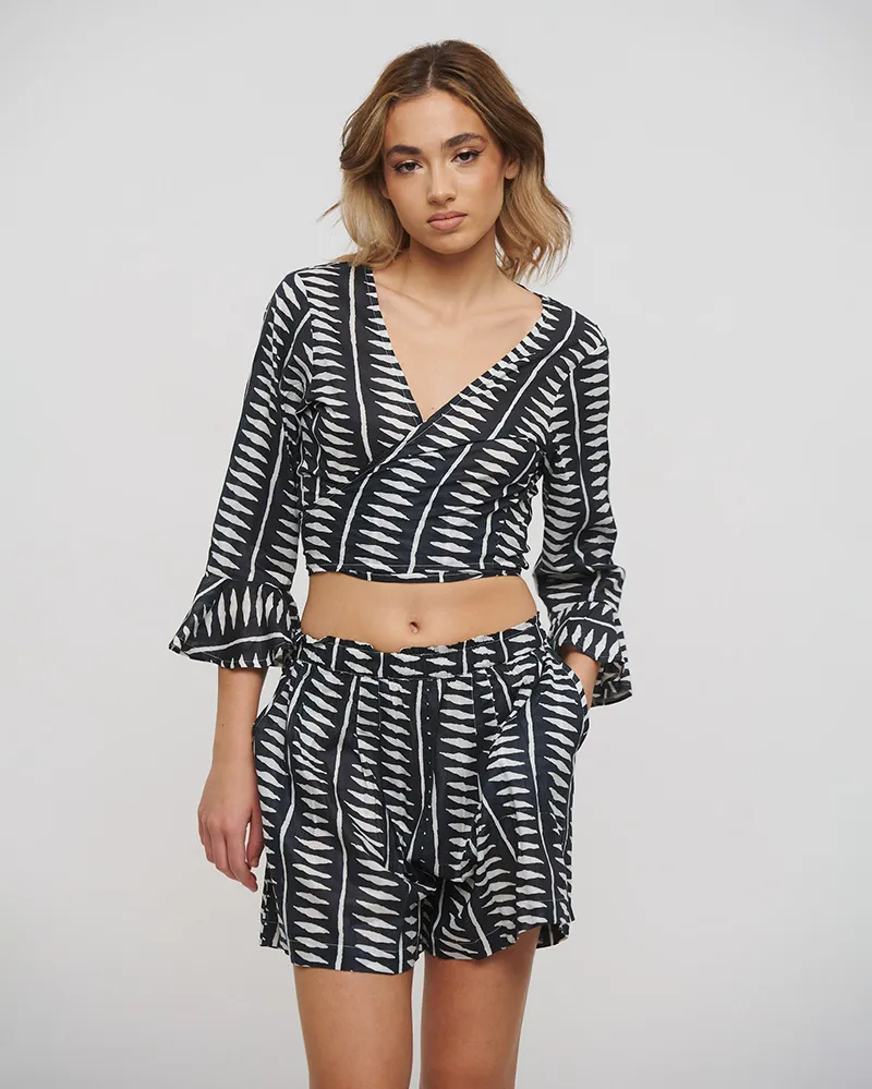 ΤΟΠ ΚΟΝΤΟ ΔΕΤΟ ΑΣΠΡΟΜΑΥΡΟ ONE SIZE (100% COTTON)