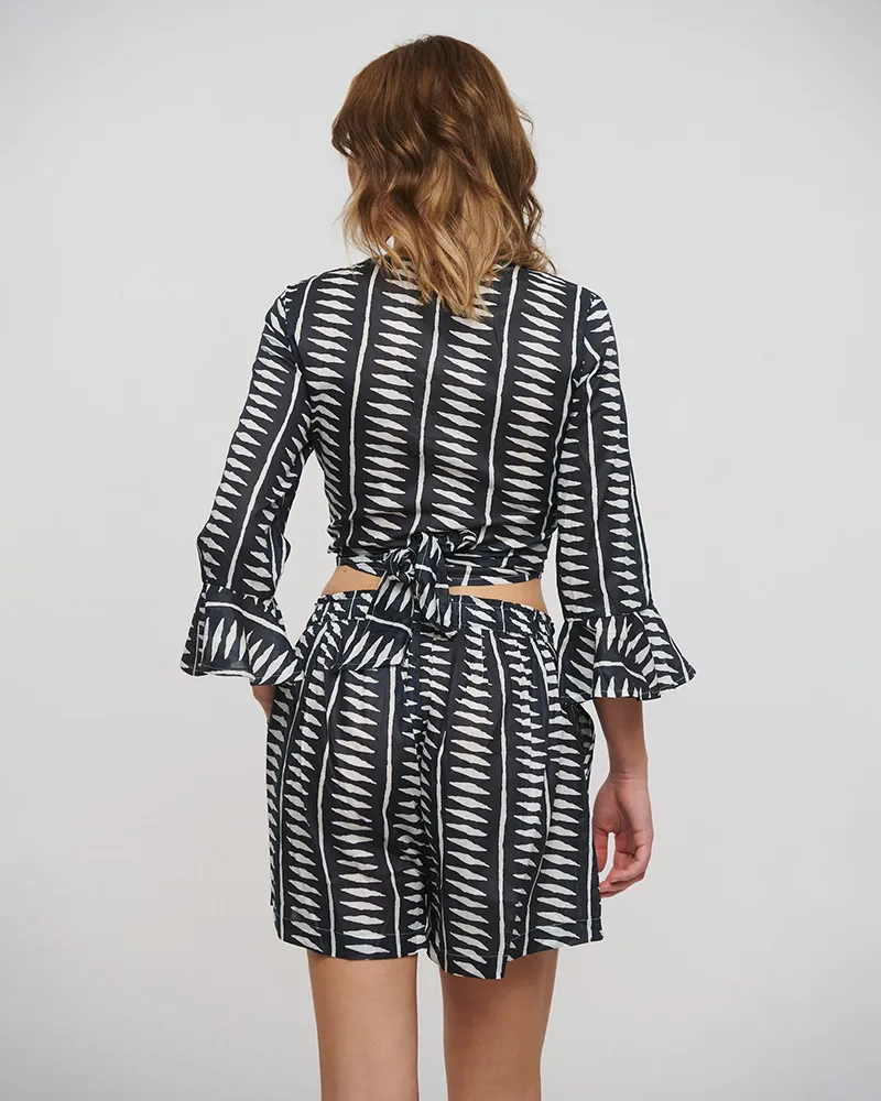 ΤΟΠ ΚΟΝΤΟ ΔΕΤΟ ΑΣΠΡΟΜΑΥΡΟ ONE SIZE (100% COTTON)