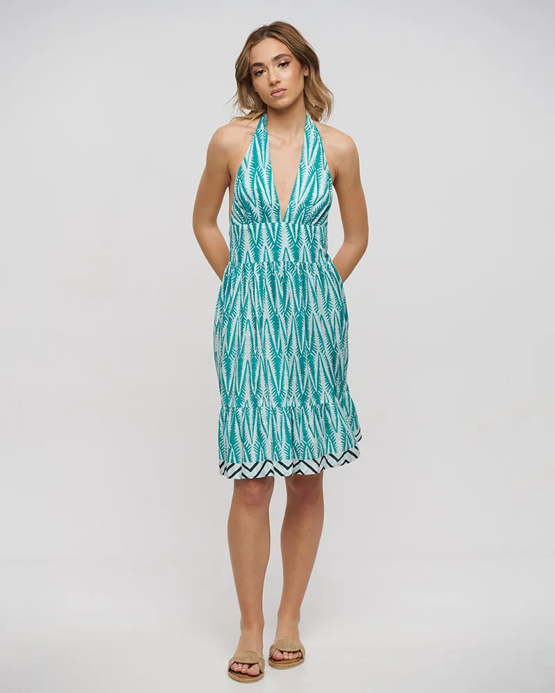 ΦΟΡΕΜΑ ΚΟΝΤΟ ΕΞΩΠΛΑΤΟ ΠΡΑΣΙΝΟ/ΛΕΥΚΟ/ΜΑΥΡΟ ONE SIZE (100% COTTON)