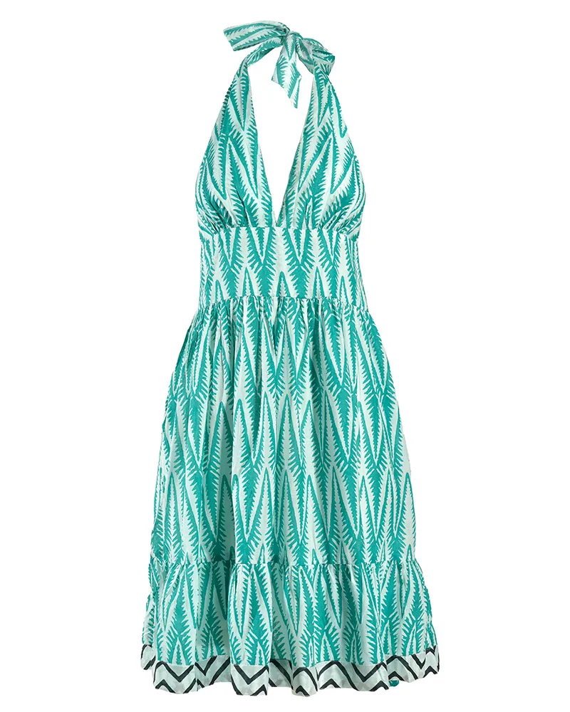 ΦΟΡΕΜΑ ΚΟΝΤΟ ΕΞΩΠΛΑΤΟ ΠΡΑΣΙΝΟ/ΛΕΥΚΟ/ΜΑΥΡΟ ONE SIZE (100% COTTON)