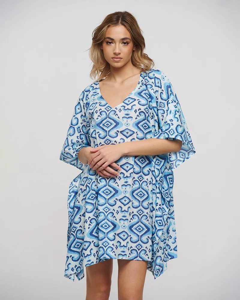 ΚΑΦΤΑΝΙ ΚΟΝΤΟ ΜΠΛΕ/ΓΑΛΑΖΙΟ/ΛΕΥΚΟ ONE SIZE (100% COTTON)