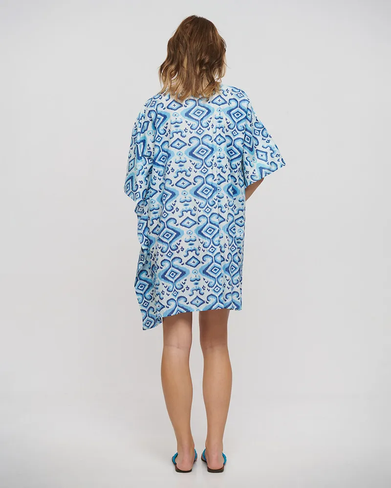 ΚΑΦΤΑΝΙ ΚΟΝΤΟ ΜΠΛΕ/ΓΑΛΑΖΙΟ/ΛΕΥΚΟ ONE SIZE (100% COTTON)