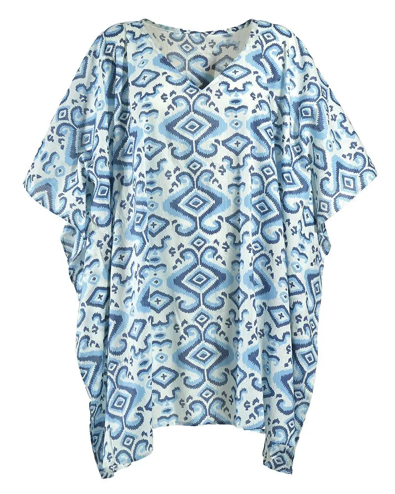 ΚΑΦΤΑΝΙ ΚΟΝΤΟ ΜΠΛΕ/ΓΑΛΑΖΙΟ/ΛΕΥΚΟ ONE SIZE (100% COTTON)