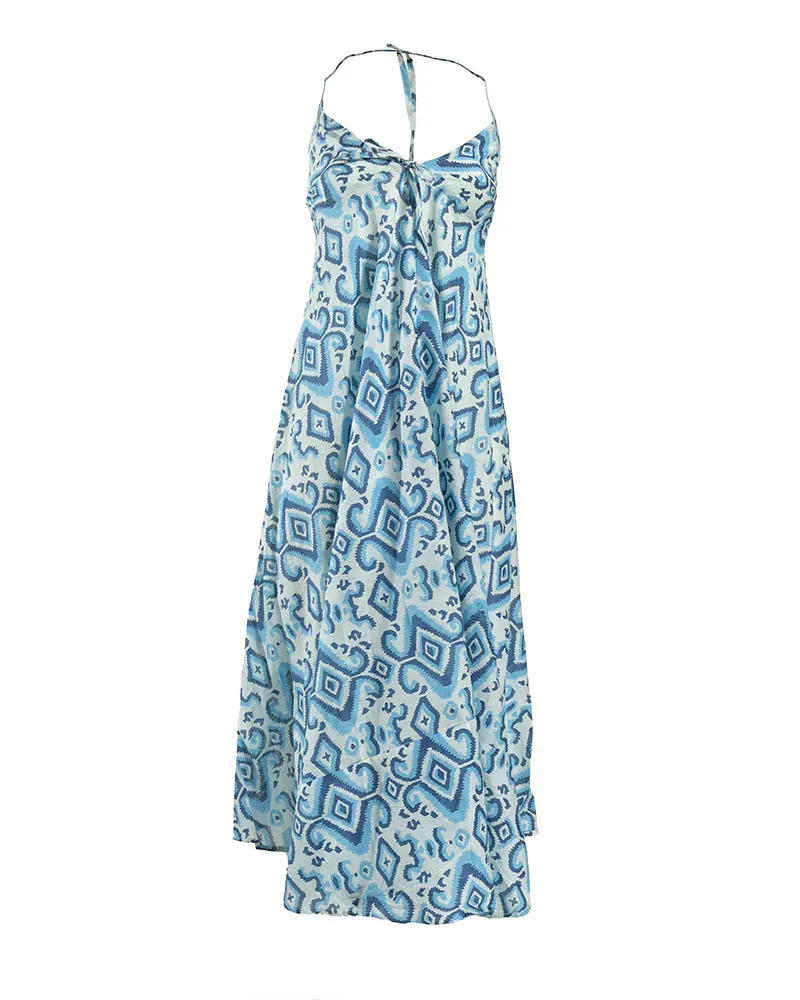 ΦΟΡΕΜΑ ΜΑΚΡΥ ΑΜΑΝΙΚΟ ΜΠΛΕ/ΓΑΛΑΖΙΟ/ΛΕΥΚΟ ONE SIZE (100% COTTON)