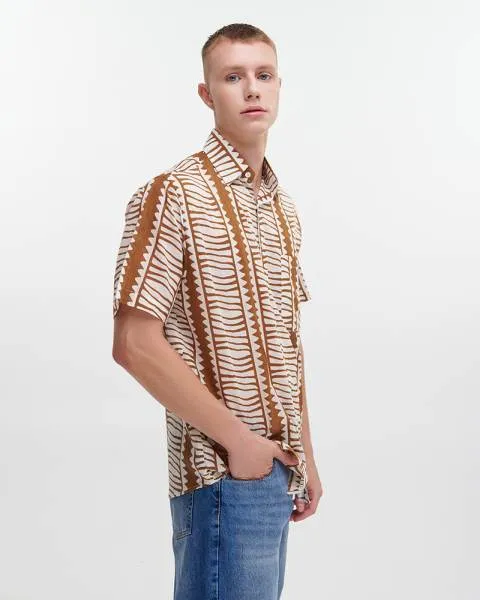 ΠΟΥΚΑΜΙΣΟ ΚΟΝΤΟΜΑΝΙΚΟ ΚΑΦΕ/ΛΕΥΚΟ S/M (100% COTTON)