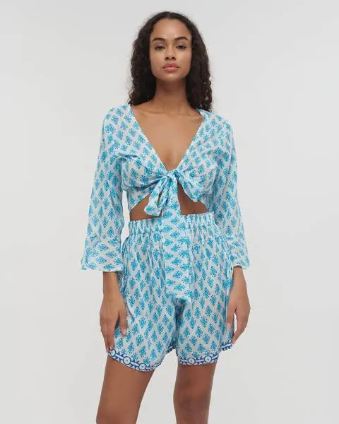 ΤΟΠ ΚΟΝΤΟ ΔΕΤΟ ΤΥΡΚΟΥΑΖ/ΕΚΡΟΥ ΜΕ ΣΧΕΔΙΑ ONE SIZE (100% COTTON)