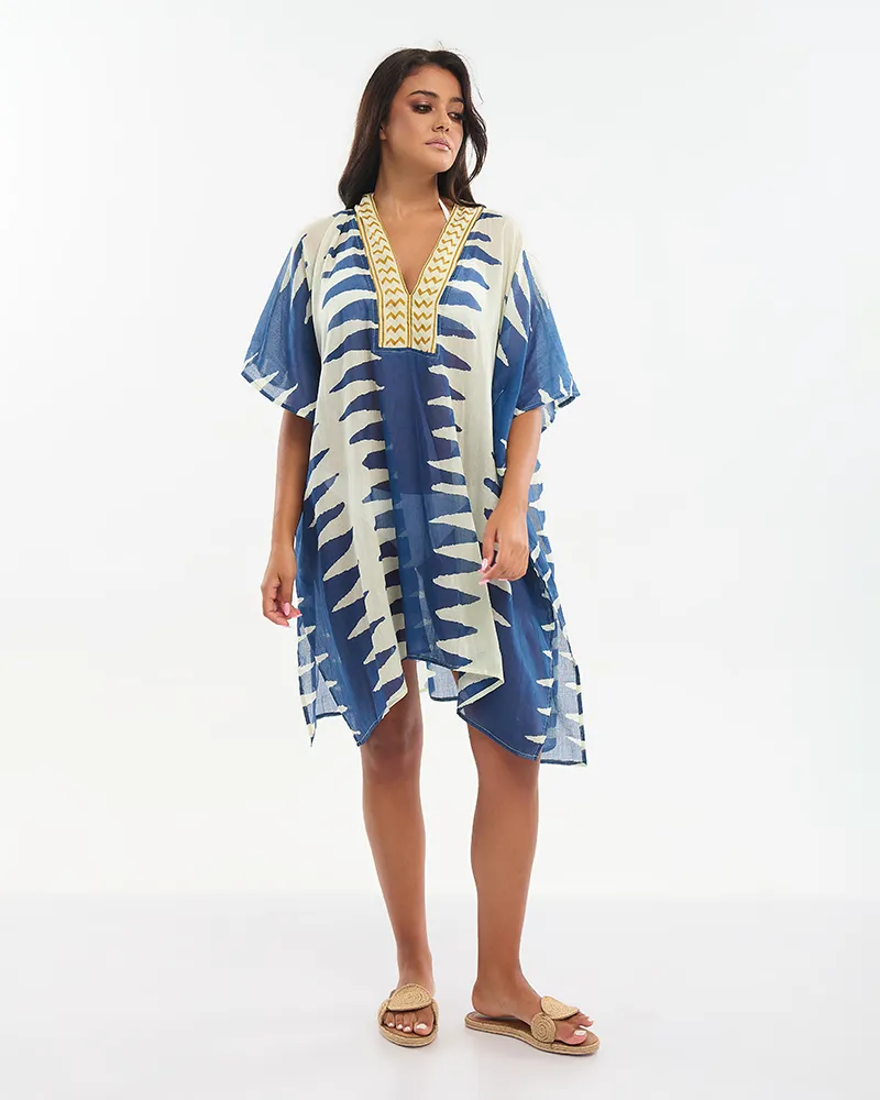 ΚΑΦΤΑΝΙ ΚΟΝΤΟ ΜΠΕΖ/ΜΠΛΕ ΜΕ ΧΡΥΣΑ ΛΕΠΤΟΜΕΡΕΙΕΣ ONE SIZE (100% COTTON) ΚΑΦΤΑΝΙ ΚΟΝΤΟ ΜΠΕΖ/ΜΠΛΕ ΜΕ ΧΡΥΣΑ ΛΕΠΤΟΜΕΡΕΙΕΣ ONE SIZE (100% COTTON)