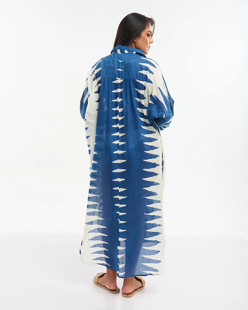 ΠΟΥΚΑΜΙΣΑ ΜΑΚΡΙΑ ΜΠΕΖ/ΜΠΛΕ ΜΕ ΧΡΥΣΕΣ ΛΕΠΤΟΜΕΡΕΙΕΣ ONE SIZE (100% COTTON)