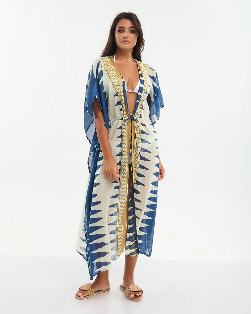 ΚΙΜΟΝΟ ΜΑΚΡΥ ΜΠΕΖ/ΜΠΛΕ ΜΕ ΧΡΥΣΕΣ ΛΕΠΤΟΜΕΡΕΙΕΣ ONE SIZE (100% COTTON) ΚΙΜΟΝΟ ΜΑΚΡΥ ΜΠΕΖ/ΜΠΛΕ ΜΕ ΧΡΥΣΕΣ ΛΕΠΤΟΜΕΡΕΙΕΣ ONE SIZE (100% COTTON)