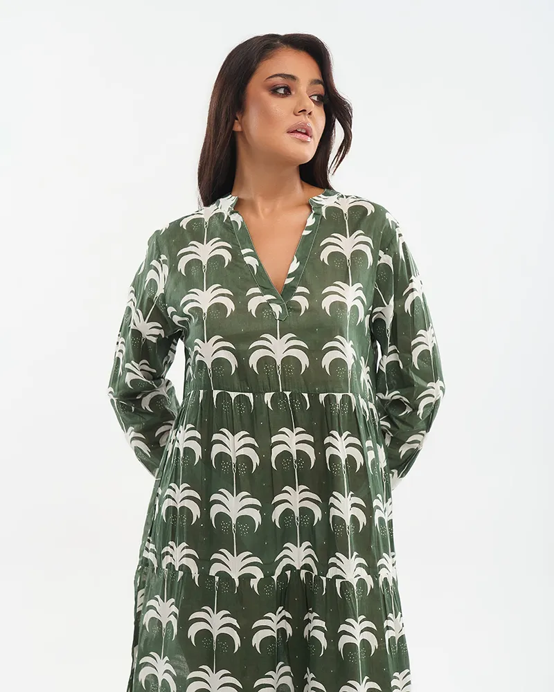 ΦΟΡΕΜΑ ΜΑΚΡΥ ΣΚΟΥΡΟ ΠΡΑΣΙΝΟ ΜΕ ΦΟΙΝΙΚΕΣ ONE SIZE (100% COTTON) ΦΟΡΕΜΑ ΜΑΚΡΥ ΣΚΟΥΡΟ ΠΡΑΣΙΝΟ ΜΕ ΦΟΙΝΙΚΕΣ ONE SIZE (100% COTTON)