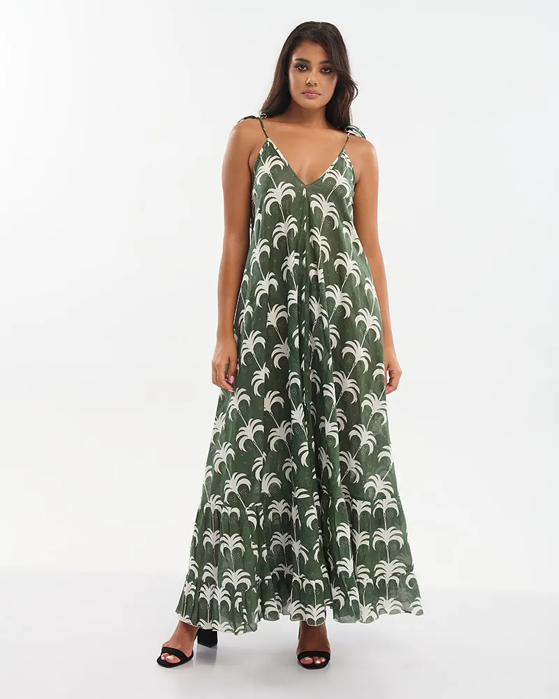 ΦΟΡΕΜΑ ΜΑΚΡΥ ΜΕ ΤΙΡΑΝΤΕΣ ΣΕ ΣΚΟΥΡΟ ΠΡΑΣΙΝΟ ΧΡΩΜΑ ΜΕ ΦΟΙΝΙΚΕΣ ONE SIZE (100% COTTON) ΦΟΡΕΜΑ ΜΑΚΡΥ ΜΕ ΤΙΡΑΝΤΕΣ ΣΕ ΣΚΟΥΡΟ ΠΡΑΣΙΝΟ ΧΡΩΜΑ ΜΕ ΦΟΙΝΙΚΕΣ ONE SIZE (100% COTTON)