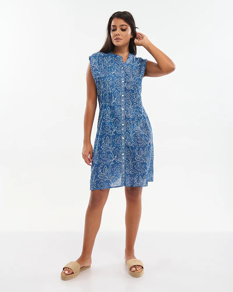 ΦΟΡΕΜΑ ΚΟΝΤΟ ΑΜΑΝΙΚΟ ΣΕ ΜΠΛΕ ΧΡΩΜΑ ΜΕ ΛΕΥΚΑ ΛΟΥΛΟΥΔΙΑ ONE SIZE (100% COTTON) ΦΟΡΕΜΑ ΚΟΝΤΟ ΑΜΑΝΙΚΟ ΣΕ ΜΠΛΕ ΧΡΩΜΑ ΜΕ ΛΕΥΚΑ ΛΟΥΛΟΥΔΙΑ ONE SIZE (100% COTTON)