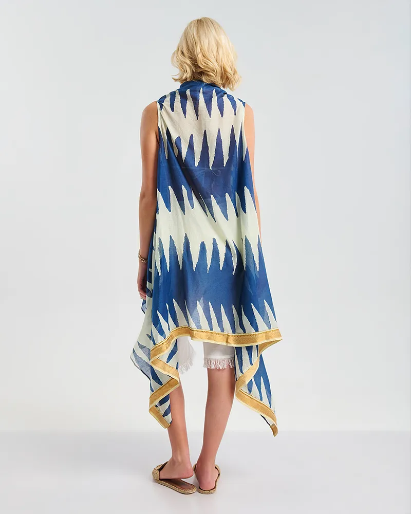 ΓΙΛΕΚΟ ΑΣΥΜΜΕΤΡΟ ΜΠΕΖ/ΜΠΛΕ ONE SIZE (100% COTTON)