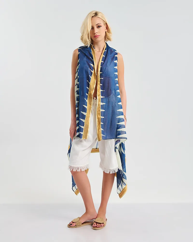 ΓΙΛΕΚΟ ΑΣΥΜΜΕΤΡΟ ΜΠΕΖ/ΜΠΛΕ ONE SIZE (100% COTTON)