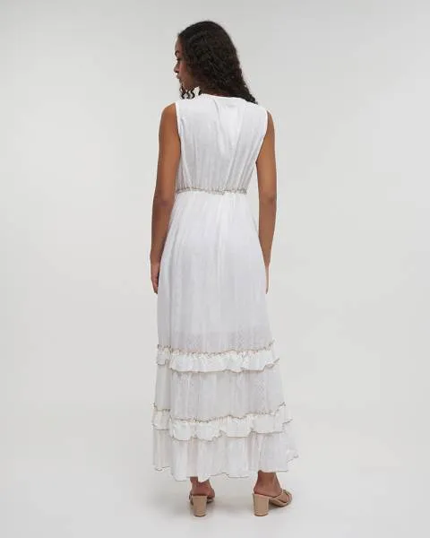 ΦΟΡΕΜΑ ΜΑΚΡΥ ΑΜΑΝΙΚΟ ΛΕΥΚΟ ΜΕ ΚΑΦΕ ΛΕΠΤΟΜΕΡΕΙΕΣ ONE SIZE (100%COTTON)