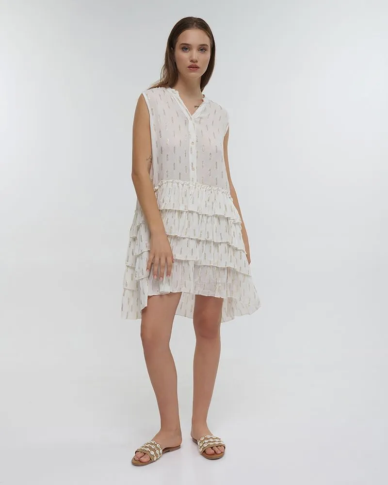 ΦΟΡΕΜΑ KONTO ΑΜΑΝΙΚΟ ΛΕΥΚΟ/ΧΡΥΣΟ ONE SIZE (100%VISCOSE)