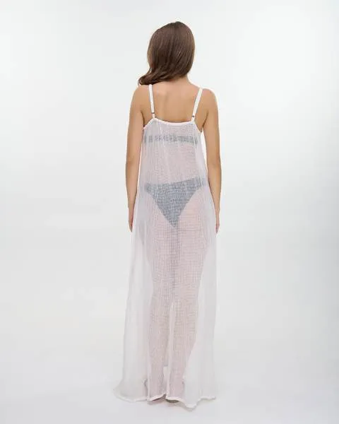 ΦΟΡΕΜΑ ΜΑΚΡΥ ΑΜΑΝΙΚΟ ΕΚΡΟΥ ΔΙΑΤΡΗΤΟ ONE SIZE (100%COTTON)