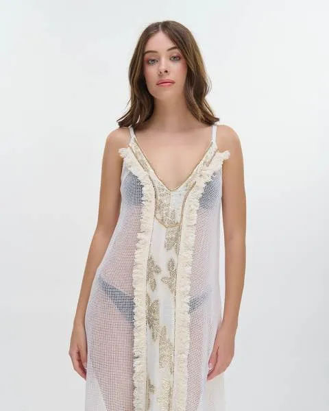 ΦΟΡΕΜΑ ΜΑΚΡΥ ΑΜΑΝΙΚΟ ΕΚΡΟΥ ΔΙΑΤΡΗΤΟ ONE SIZE (100%COTTON)