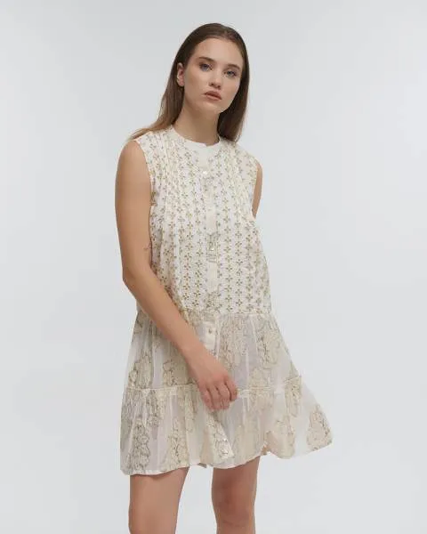 ΦΟΡΕΜΑ KONTO ΑΜΑΝΙΚΟ ΛΕΥΚΟ/ΧΡΥΣΟ ONE SIZE (100%COTTON)