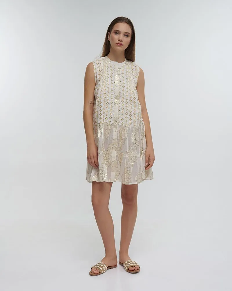 ΦΟΡΕΜΑ KONTO ΑΜΑΝΙΚΟ ΛΕΥΚΟ/ΧΡΥΣΟ ONE SIZE (100%COTTON)