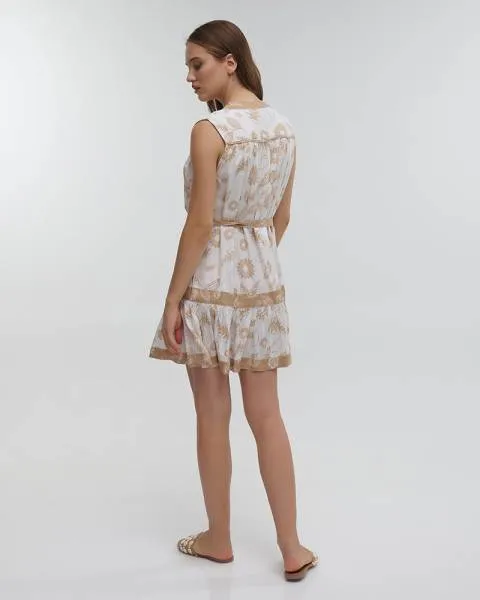 ΦΟΡΕΜΑ KONTO ΑΜΑΝΙΚΟ ΛΕΥΚΟ/ΚΑΦΕ ΚΑΙ ΖΩΝΗ ONE SIZE (100%VISCOSE)