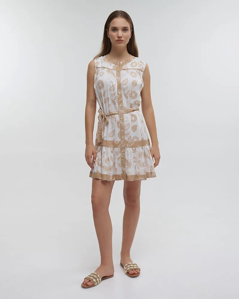 ΦΟΡΕΜΑ KONTO ΑΜΑΝΙΚΟ ΛΕΥΚΟ/ΚΑΦΕ ΚΑΙ ΖΩΝΗ ONE SIZE (100%VISCOSE)