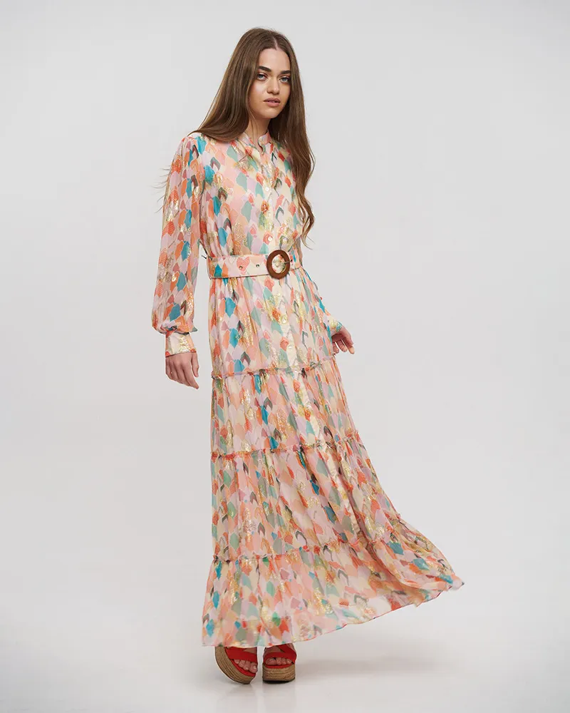 ΦΟΡΕΜΑ ΜΑΚΡΥ ΠΟΛΥΧΡΩΜΟ ΜΕ LUREX ONE SIZE (VISCOSE GEORGETTE)