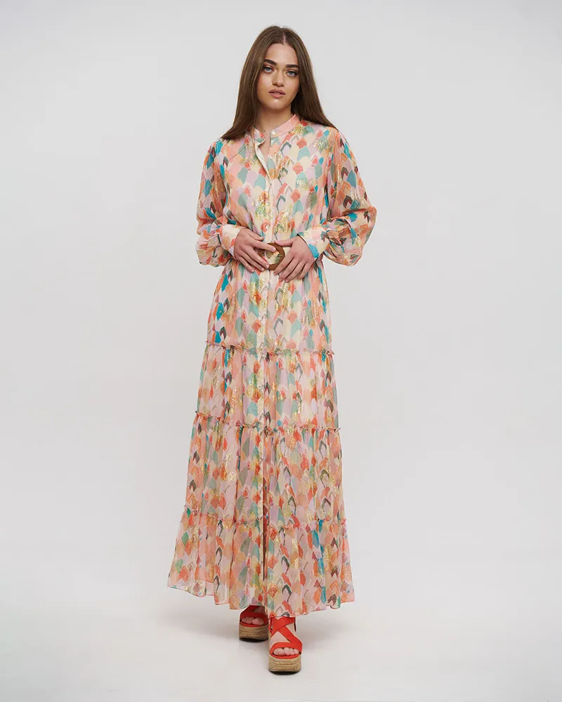 ΦΟΡΕΜΑ ΜΑΚΡΥ ΠΟΛΥΧΡΩΜΟ ΜΕ LUREX ONE SIZE (VISCOSE GEORGETTE)