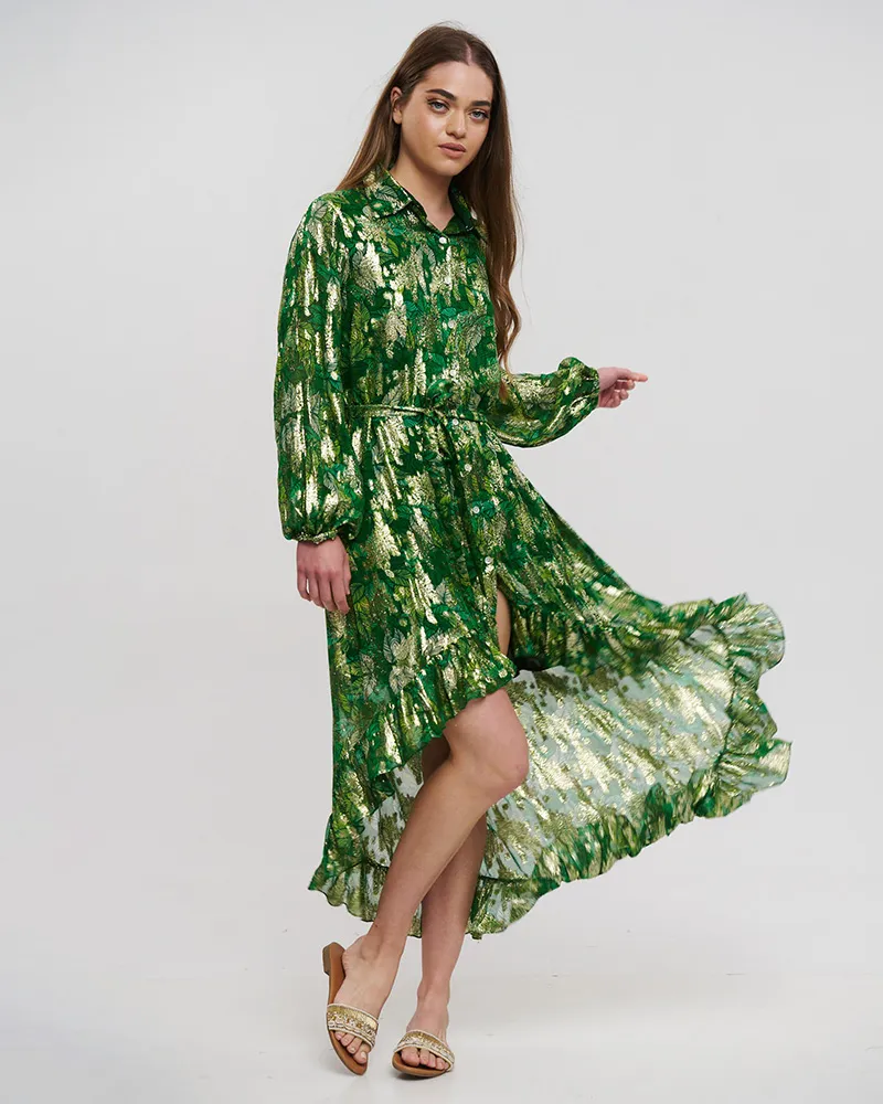 ΦΟΡΕΜΑ ΑΣΥΜΜΕΤΡΟ ΜΕ ΜΑΚΡΥ ΜΑΝΙΚΙ ΠΡΑΣΙΝΟ ΜΕ LUREX ONE SIZE (VISCOSE GEORGETTE) ΦΟΡΕΜΑ ΑΣΥΜΜΕΤΡΟ ΜΕ ΜΑΚΡΥ ΜΑΝΙΚΙ ΠΡΑΣΙΝΟ ΜΕ LUREX ONE SIZE (VISCOSE GEORGETTE)