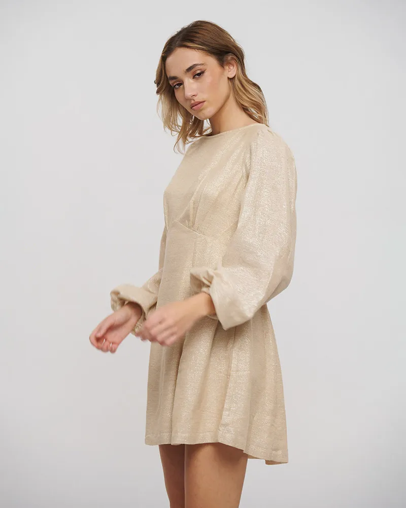 ΦΟΡΕΜΑ ΚΟΝΤΟ ΜΕ ΜΑΚΡΥ ΜΑΝΙΚΙ ΚΑΙ ΑΝΟΙΓΜΑ ΣΤΗ ΠΛΑΤΗ ΕΚΡΟΥ ONE SIZE (100% COTTON)