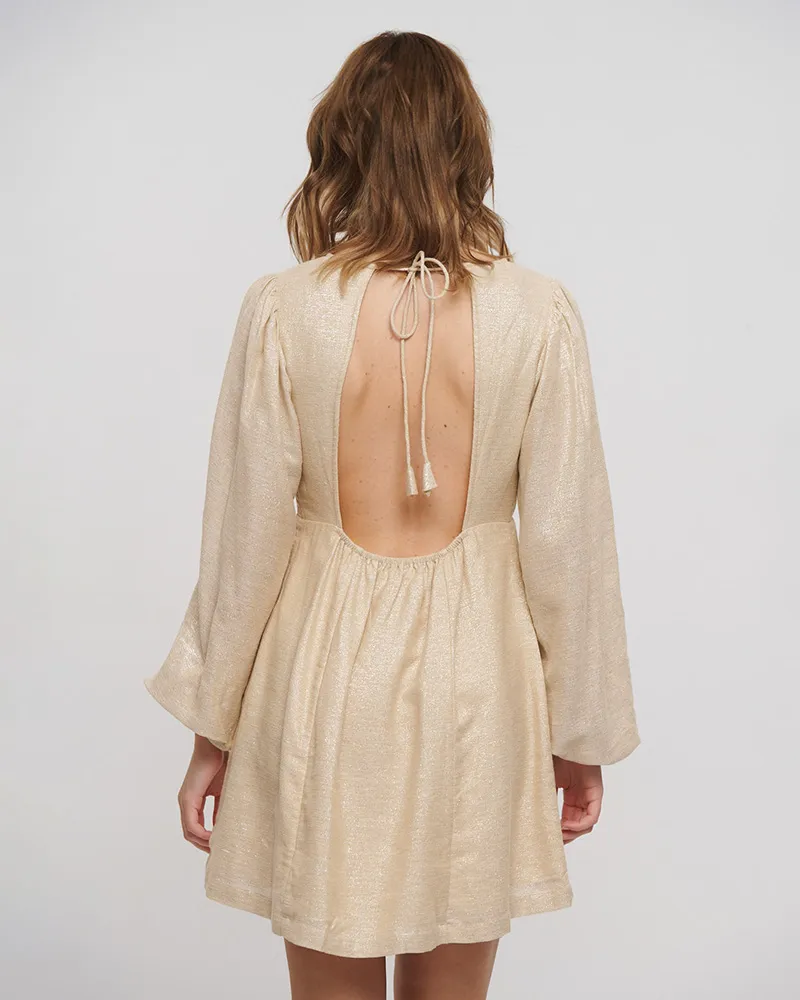 ΦΟΡΕΜΑ ΚΟΝΤΟ ΜΕ ΜΑΚΡΥ ΜΑΝΙΚΙ ΚΑΙ ΑΝΟΙΓΜΑ ΣΤΗ ΠΛΑΤΗ ΕΚΡΟΥ ONE SIZE (100% COTTON)