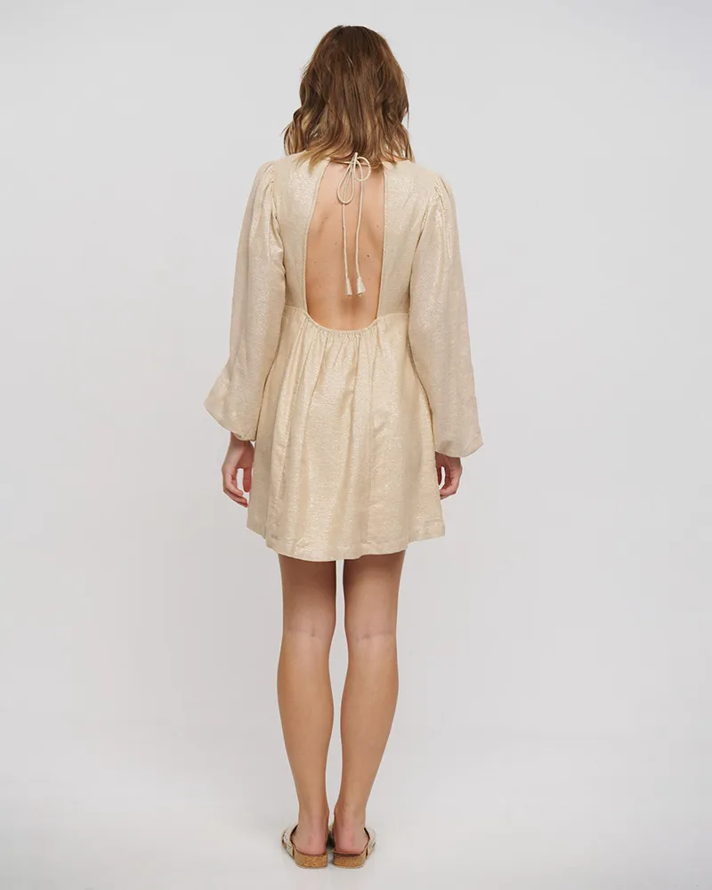 ΦΟΡΕΜΑ ΚΟΝΤΟ ΜΕ ΜΑΚΡΥ ΜΑΝΙΚΙ ΚΑΙ ΑΝΟΙΓΜΑ ΣΤΗ ΠΛΑΤΗ ΕΚΡΟΥ ONE SIZE (100% COTTON)