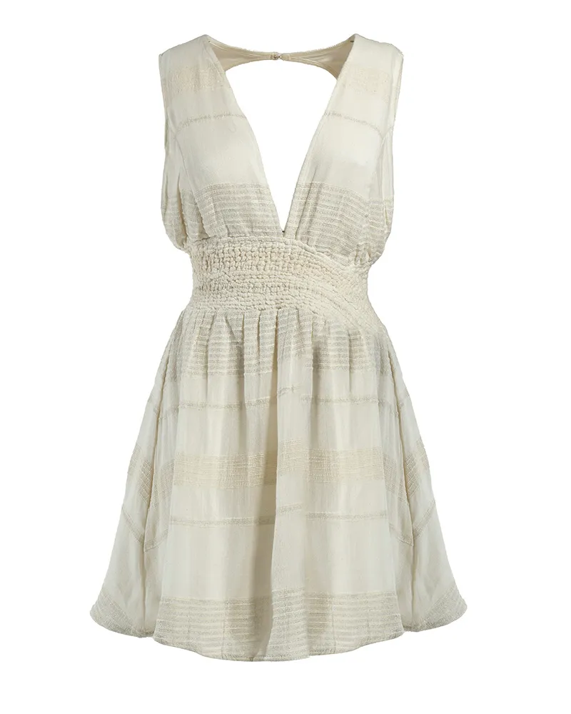 ΦΟΡΕΜΑ ΚΟΝΤΟ ΑΜΑΝΙΚΟ ΜΕ ΑΝΟΙΓΜΑ ΣΤΗ ΠΛΑΤΗ ΕΚΡΟΥ ΜΕ LUREX ONE SIZE (100% COTTON)