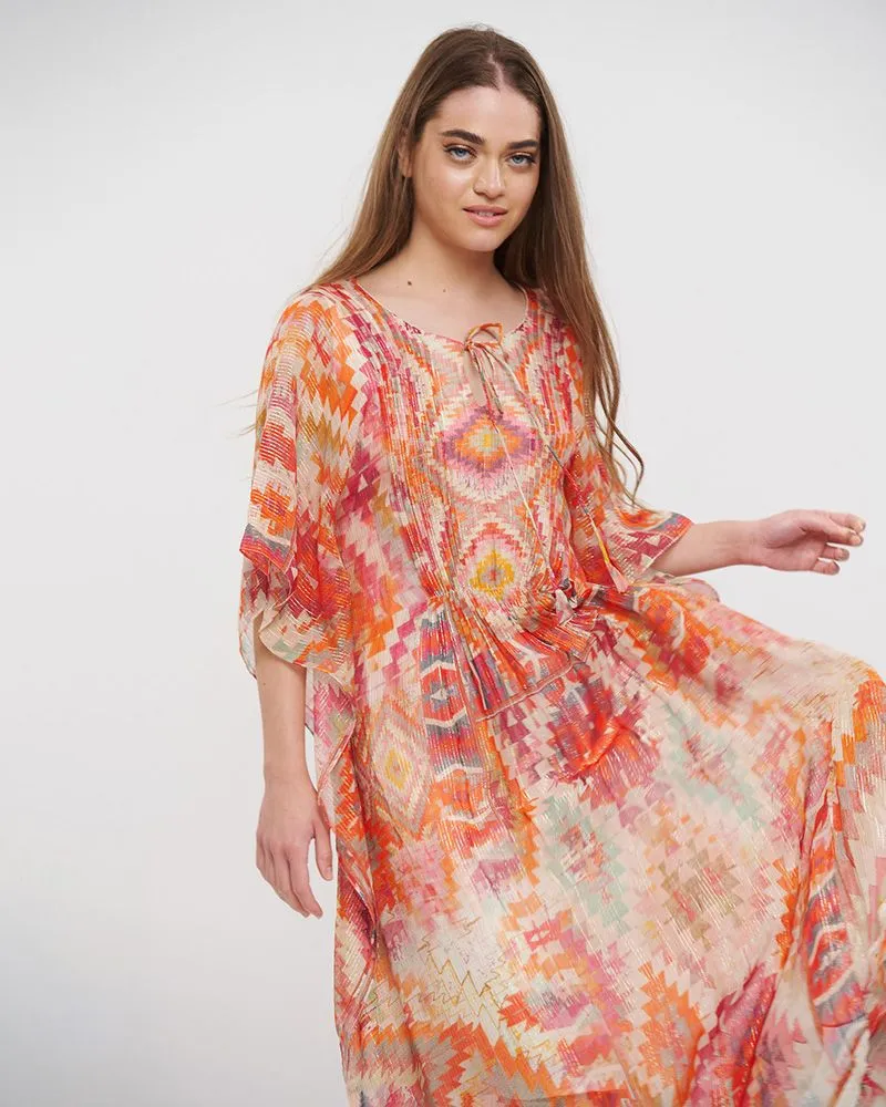 ΦΟΡΕΜΑ/ΚΑΦΤΑΝΙ ΚΟΚΚΙΝΟ/ΡΟΖ/ΛΕΥΚΟ ΜΕ ΣΧΕΔΙΑ ONE SIZE (100% VISCOSE)