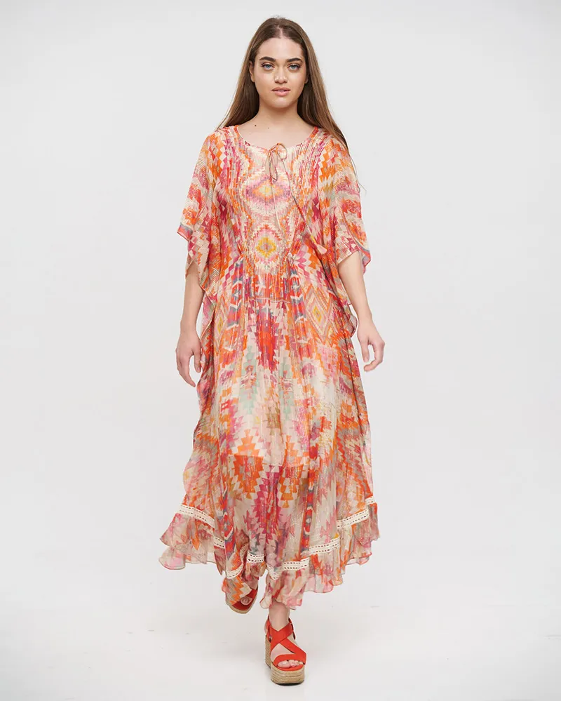 ΦΟΡΕΜΑ/ΚΑΦΤΑΝΙ ΚΟΚΚΙΝΟ/ΡΟΖ/ΛΕΥΚΟ ΜΕ ΣΧΕΔΙΑ ONE SIZE (100% VISCOSE)