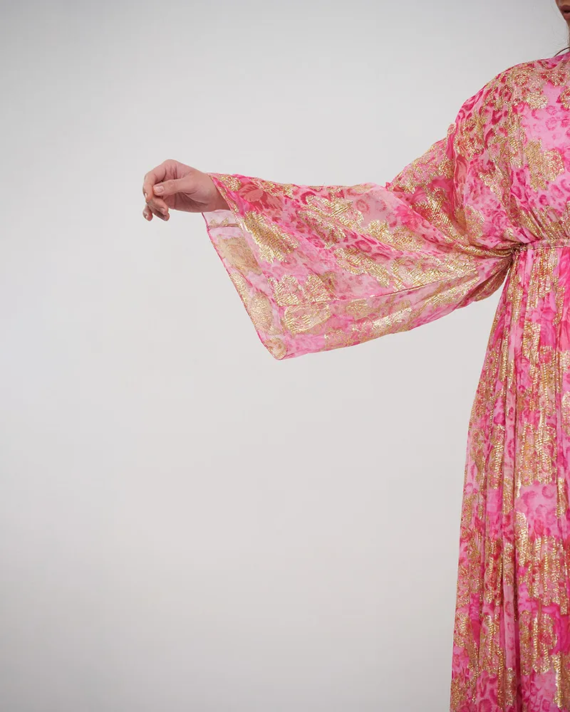 ΦΟΡΕΜΑ/ΚΑΦΤΑΝΙ ΡΟΖ/ΧΡΥΣΟ ΜΕ ΣΧΕΔΙΑ ONE SIZE (100% VISCOSE)