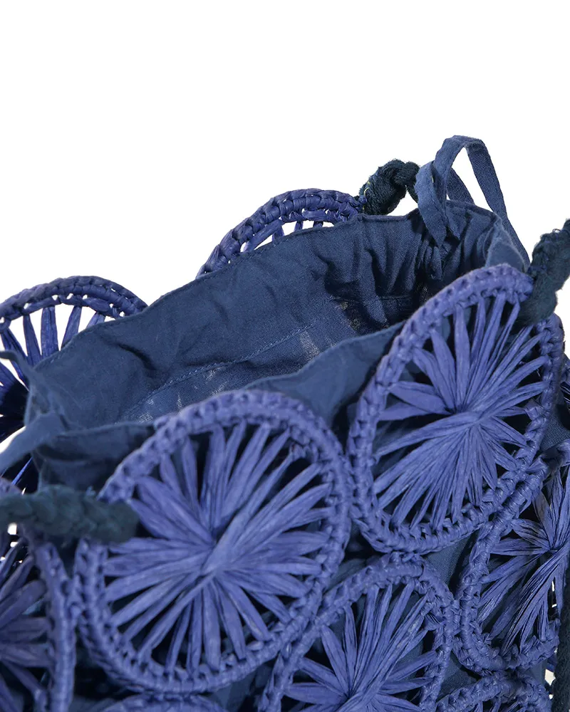 ΤΣΑΝΤΑ ΨΑΘΙΝΗ ΜΠΛΕ 23χ8χ22/72(100% RAFFIA)