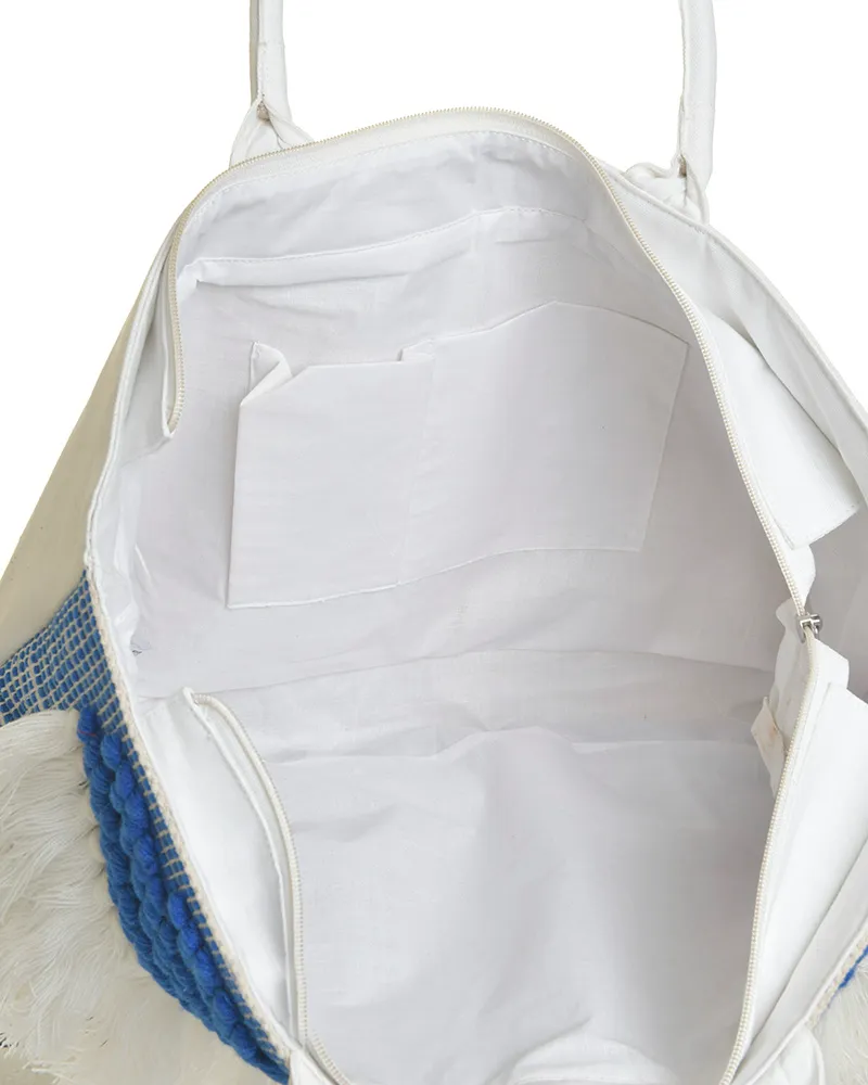 ΤΣΑΝΤΑ ΥΦΑΣΜΑΤΙΝΗ ΛΕΥΚΗ/ΜΠΛΕ 55X5X34/55 (100% COTTON) ΤΣΑΝΤΑ ΥΦΑΣΜΑΤΙΝΗ ΛΕΥΚΗ/ΜΠΛΕ 55X5X34/55 (100% COTTON)