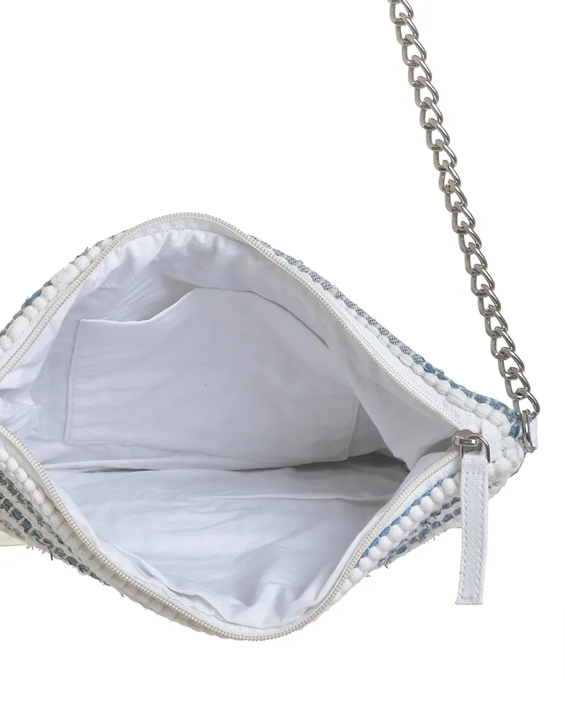 ΤΣΑΝΤΑΚΙ/ΦΑΚΕΛΟΣ ΑΣΠΡΟ/ΜΠΛΕ ΚΟΥΡΕΛΟΥ 30X3X20/85 (100% RECYCLED DENIM/COTTON)