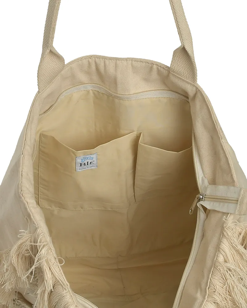 ΤΣΑΝΤΑ ΥΦΑΣΜΑΤΙΝΗ ΕΚΡΟΥ 46x8x40/63(100% COTTON)