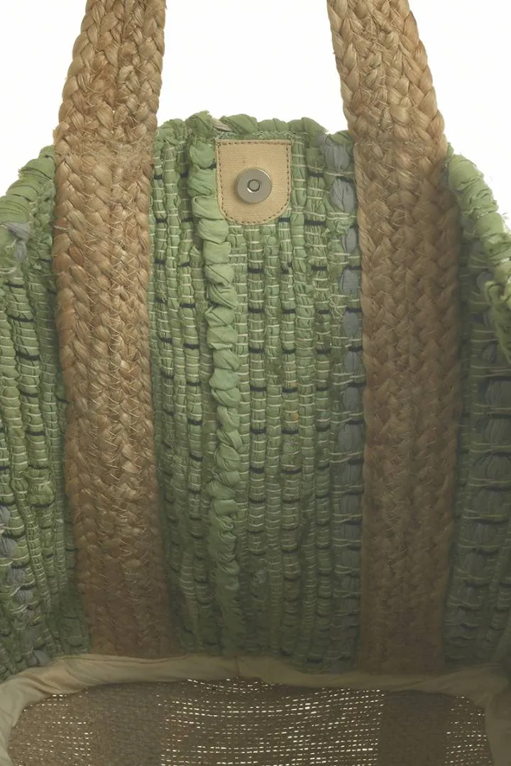 ΤΣΑΝΤΑ ΑΠΟ ΓΙΟΥΤΑ ΠΡΑΣΙΝΟ ''BEACH'' 60x40 (70%COTTON 30%JUTE)