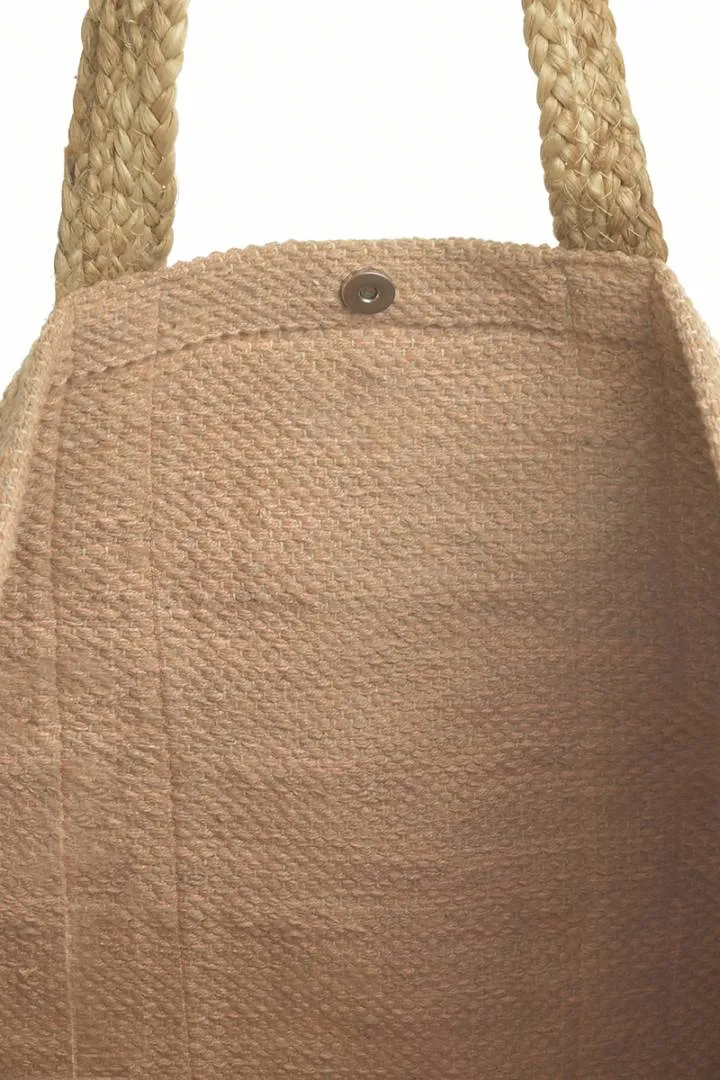 ΤΣΑΝΤΑ ΑΠΟ ΓΙΟΥΤΑ ΡΟΖ/ΦΟΥΞ 50x40 (70%COTTON 30%JUTE)