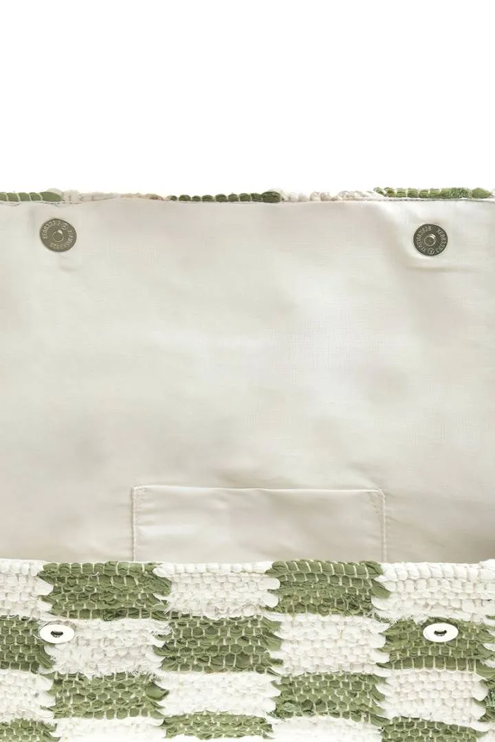 ΤΣΑΝΤΑΚΙ/ΦΑΚΕΛΟΣ ΠΡΑΣΙΝΟ/ΛΕΥΚΟ 30Χ20Χ6 (100% COTTON)