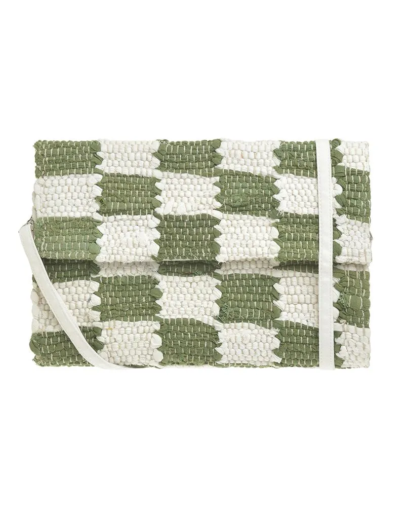 ΤΣΑΝΤΑΚΙ/ΦΑΚΕΛΟΣ ΠΡΑΣΙΝΟ/ΛΕΥΚΟ 30Χ20Χ6 (100% COTTON)