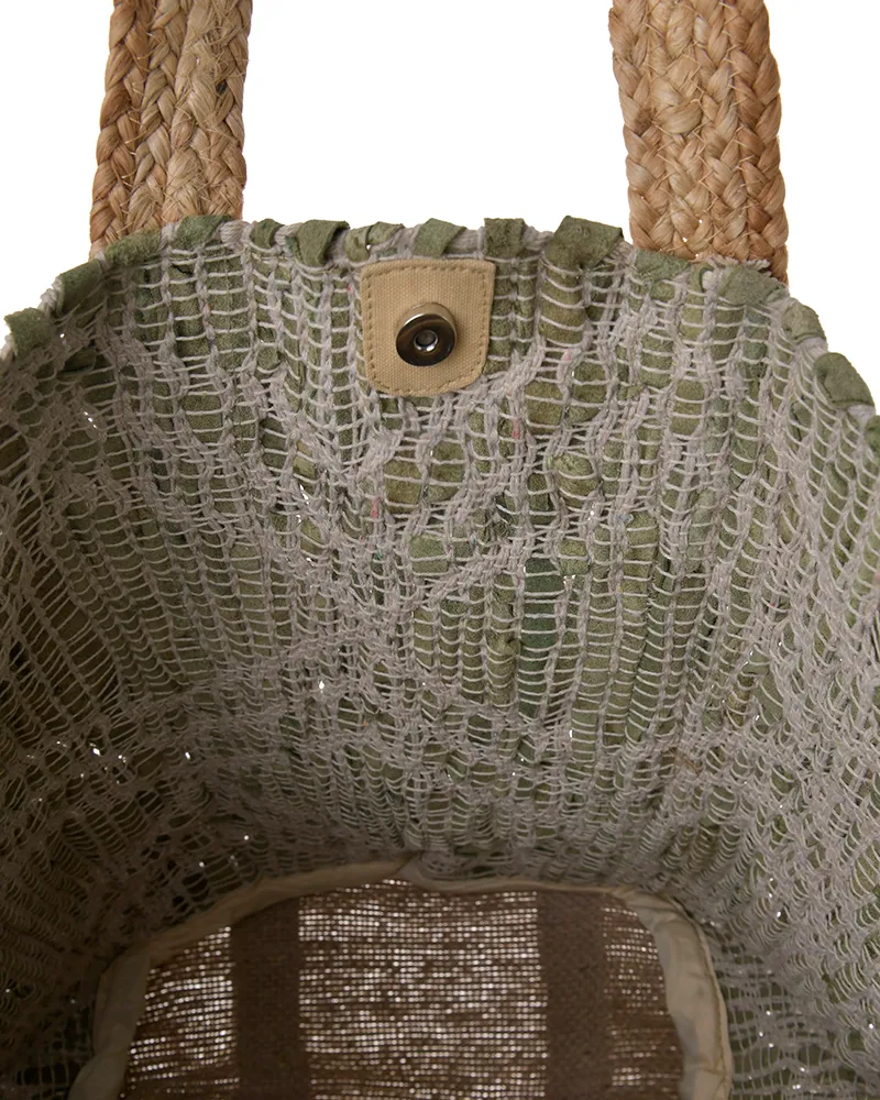 ΤΣΑΝΤΑ ΥΦΑΣΜΑΤΙΝΗ ΣΕ ΠΡΆΣΙΝΟ/ΜΠΕΖ ΧΡΩΜΑ 31X40X31 (70% LEATHER 30% JUTE) ΤΣΑΝΤΑ ΥΦΑΣΜΑΤΙΝΗ ΣΕ ΠΡΆΣΙΝΟ/ΜΠΕΖ ΧΡΩΜΑ 31X40X31 (70% LEATHER 30% JUTE)