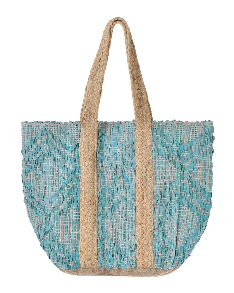 ΤΣΑΝΤΑ ΥΦΑΣΜΑΤΙΝΗ ΣΕ ΓΑΛΑΖΙΟ/ΜΠΕΖ ΧΡΩΜΑ 31X40X31 (70% LEATHER 30% JUTE) ΤΣΑΝΤΑ ΥΦΑΣΜΑΤΙΝΗ ΣΕ ΓΑΛΑΖΙΟ/ΜΠΕΖ ΧΡΩΜΑ 31X40X31 (70% LEATHER 30% JUTE)