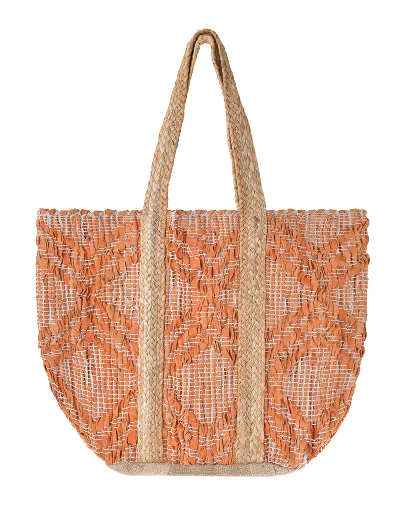 ΤΣΑΝΤΑ ΥΦΑΣΜΑΤΙΝΗ ΣΕ ΠΟΡΤΟΚΑΛΙ/ΜΠΕΖ ΧΡΩΜΑ 31X40X31 (70% LEATHER 30% JUTE) ΤΣΑΝΤΑ ΥΦΑΣΜΑΤΙΝΗ ΣΕ ΠΟΡΤΟΚΑΛΙ/ΜΠΕΖ ΧΡΩΜΑ 31X40X31 (70% LEATHER 30% JUTE)