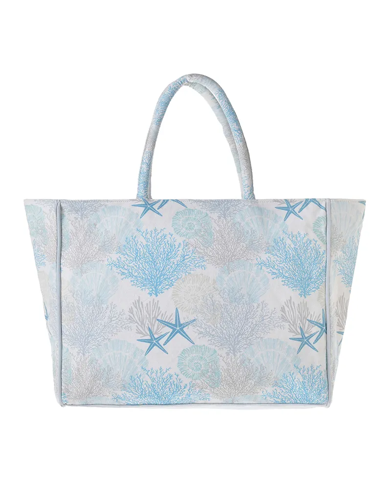 ΤΣΑΝΤΑ ΥΦΑΣΜΑΤΙΝΗ ΛΕΥΚΗ/ΓΑΛΑΖΙΑ ΜΕ ΚΟΡΑΛΙΑ 40X32X14 (100% COTTON CANVAS) ΤΣΑΝΤΑ ΥΦΑΣΜΑΤΙΝΗ ΛΕΥΚΗ/ΓΑΛΑΖΙΑ ΜΕ ΚΟΡΑΛΙΑ 40X32X14 (100% COTTON CANVAS)