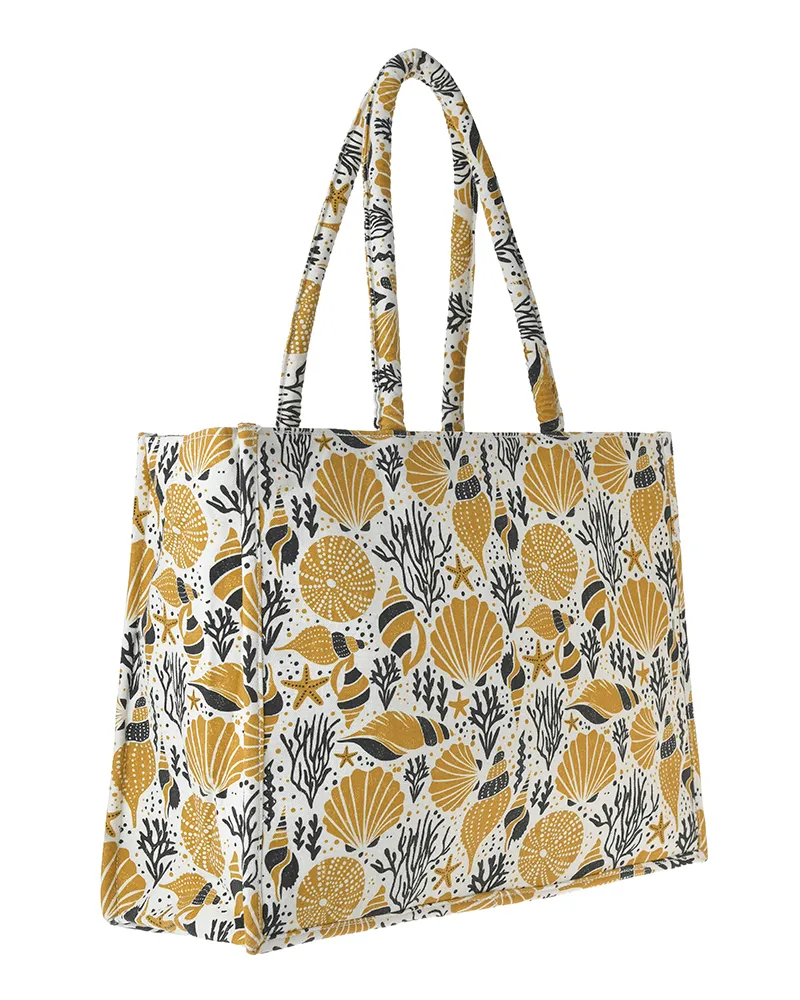 ΤΣΑΝΤΑ ΥΦΑΣΜΑΤΙΝΗ ΕΚΡΟΥ/ΜΟΥΣΤΑΡΔΙ/ΜΑΥΡΟ ΜΕ ΚΟΧΥΛΙΑ ΚΑΙ ΚΟΡΑΛΙΑ 40X32X14 (100% COTTON CANVAS) ΤΣΑΝΤΑ ΥΦΑΣΜΑΤΙΝΗ ΕΚΡΟΥ/ΜΟΥΣΤΑΡΔΙ/ΜΑΥΡΟ ΜΕ ΚΟΧΥΛΙΑ ΚΑΙ ΚΟΡΑΛΙΑ 40X32X14 (100% COTTON CANVAS)